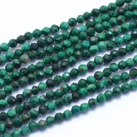 Facetterad malakit 3 mm, 1 sträng
