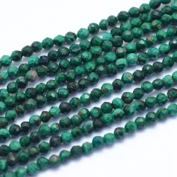 Facetterad malakit 4 mm, 1 sträng