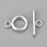 Silverfärgat rostfritt stål stavlås, 10 st