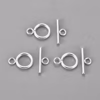 Silverfärgat rostfritt stål stavlås, 10 st