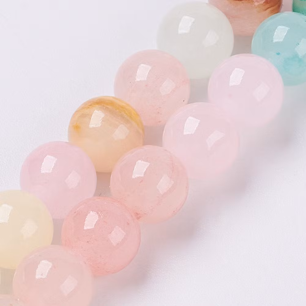 Jade 4 mm vårmix, 1 sträng