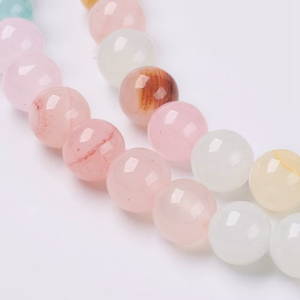 Jade 4 mm vårmix, 1 sträng