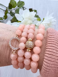 Jade 8 mm laxrosa, 5 strängar