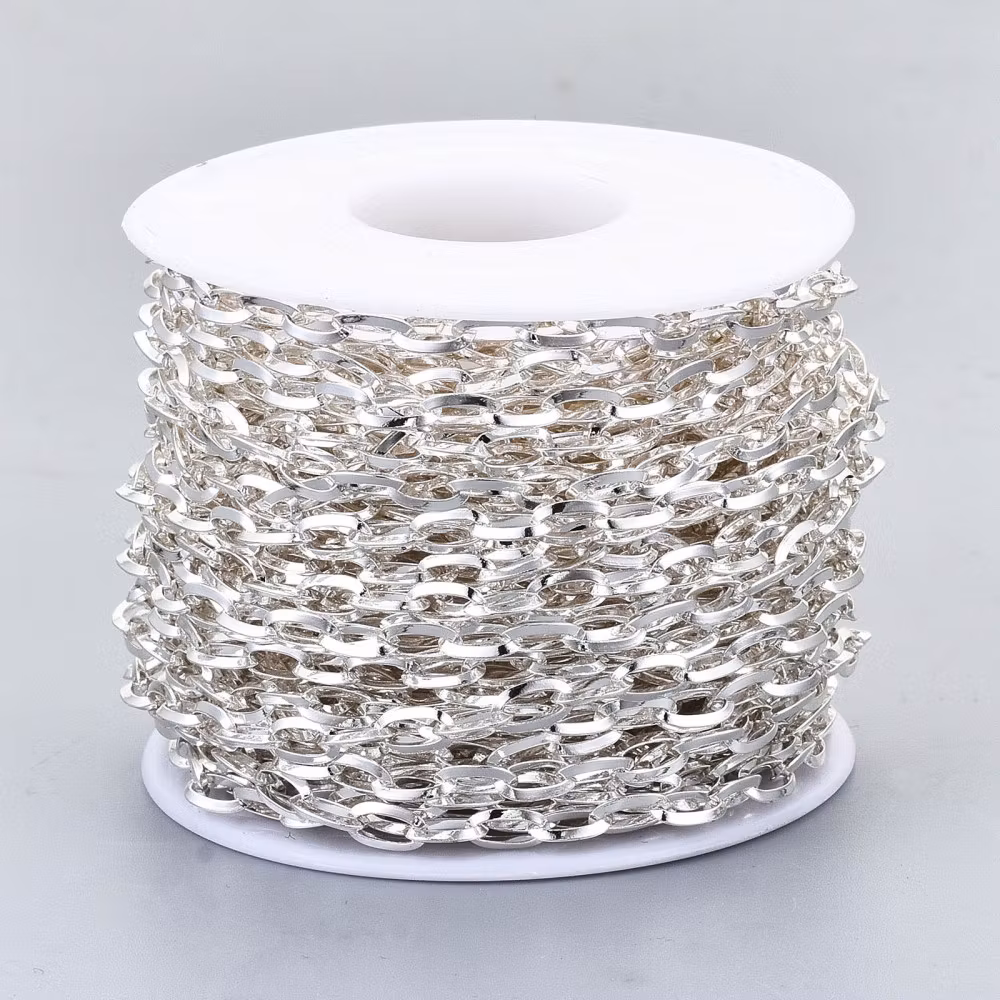 Silverfärgat rostfritt stål kedja 7 mm, ca 5 m