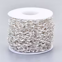 Silverfärgat rostfritt stål kedja 7 mm, ca 5 m