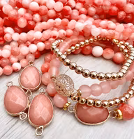 Jade 4 mm korallmelerade, 5 strängar