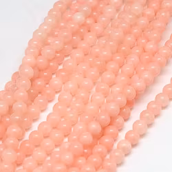 Jade 8 mm ljus aprikos, 5 strängar
