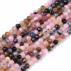 Facetterad turmalin multi 3 mm, 1 sträng