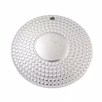 Rostfritt stål litet hänge rund & mönstrad, 1 st