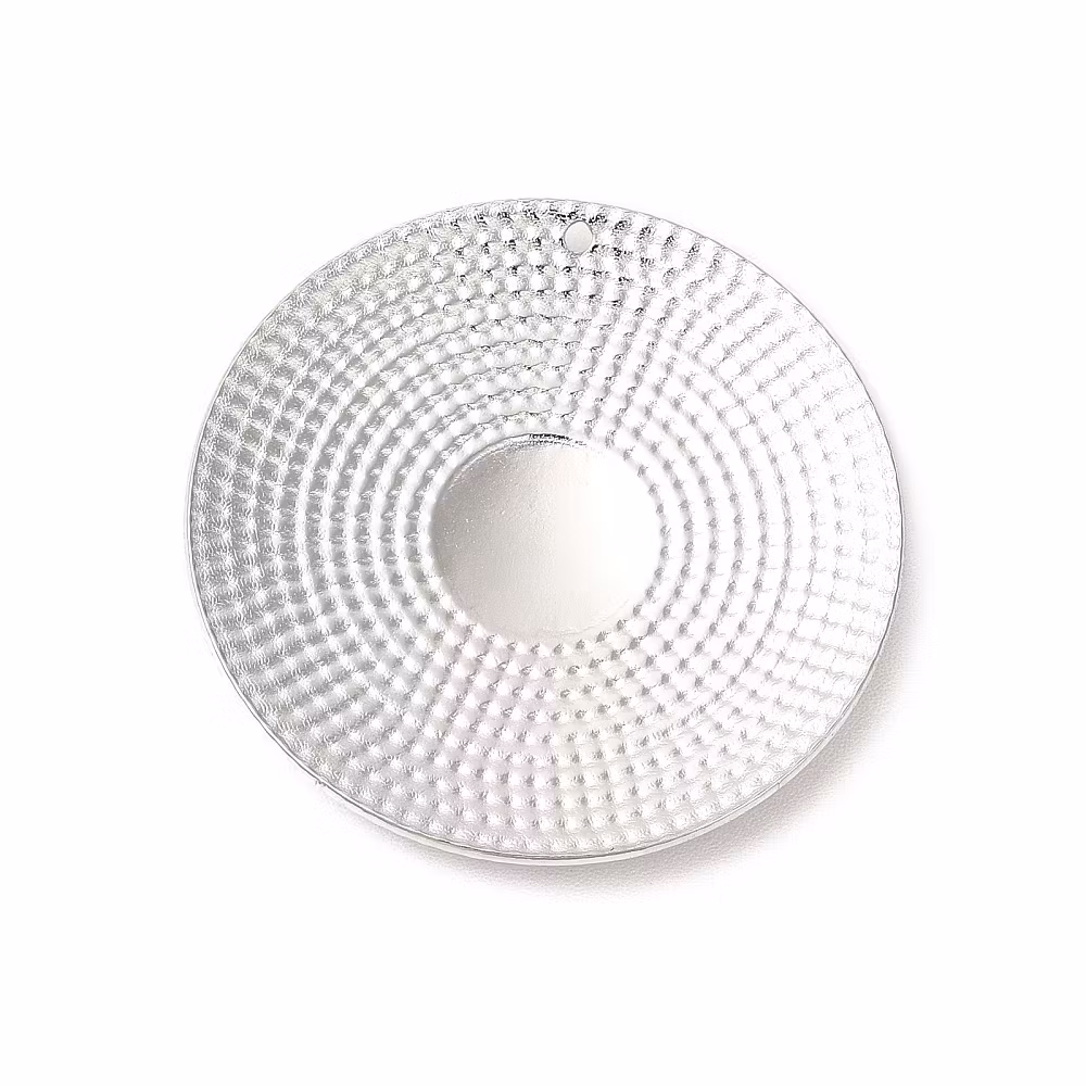 Rostfritt stål litet hänge rund & mönstrad, 1 st