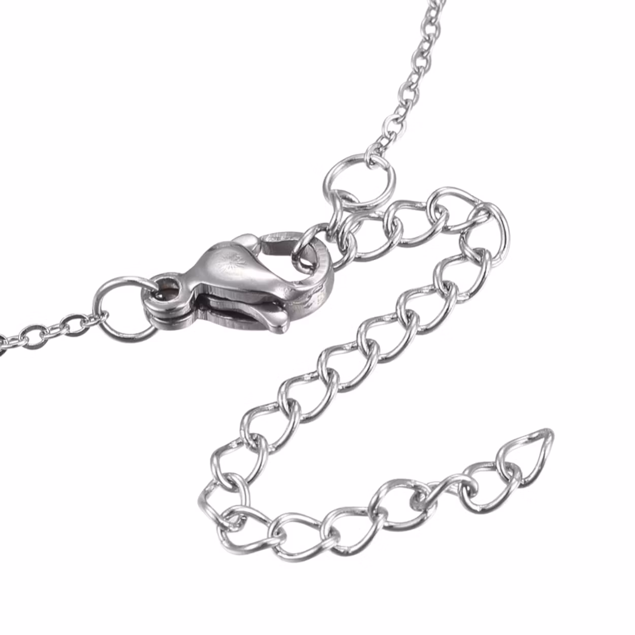 Rostfritt stål halsband rund strass