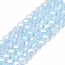 Abacus 2.5x2 mm ljust blå glittriga, 1 sträng