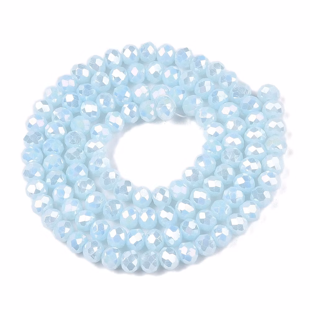 Abacus 2.5x2 mm ljust blå glittriga, 1 sträng