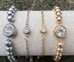 Rostfritt stål connector liten turkos, 1 st