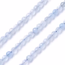 Faceted aquamarine 3 mm, 1 strand