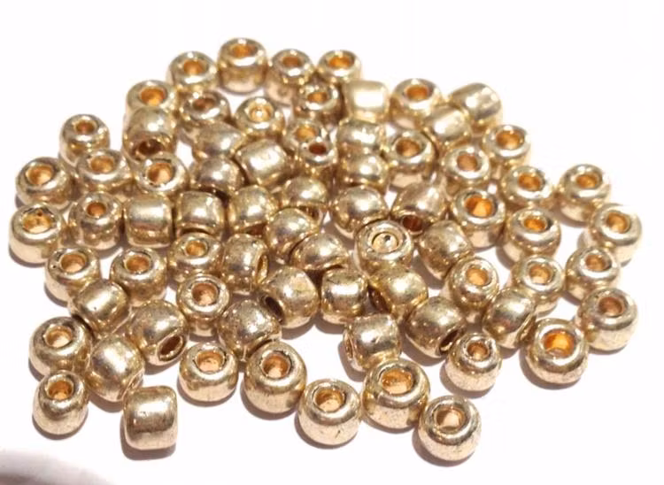 Seed beads 4 mm guld, ca 2500 st