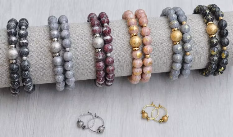 Kirurgiskt stål mönstrade creoler 30 mm, 10 st