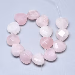 Rosenkvarts hjärta 10 mm, 1 st