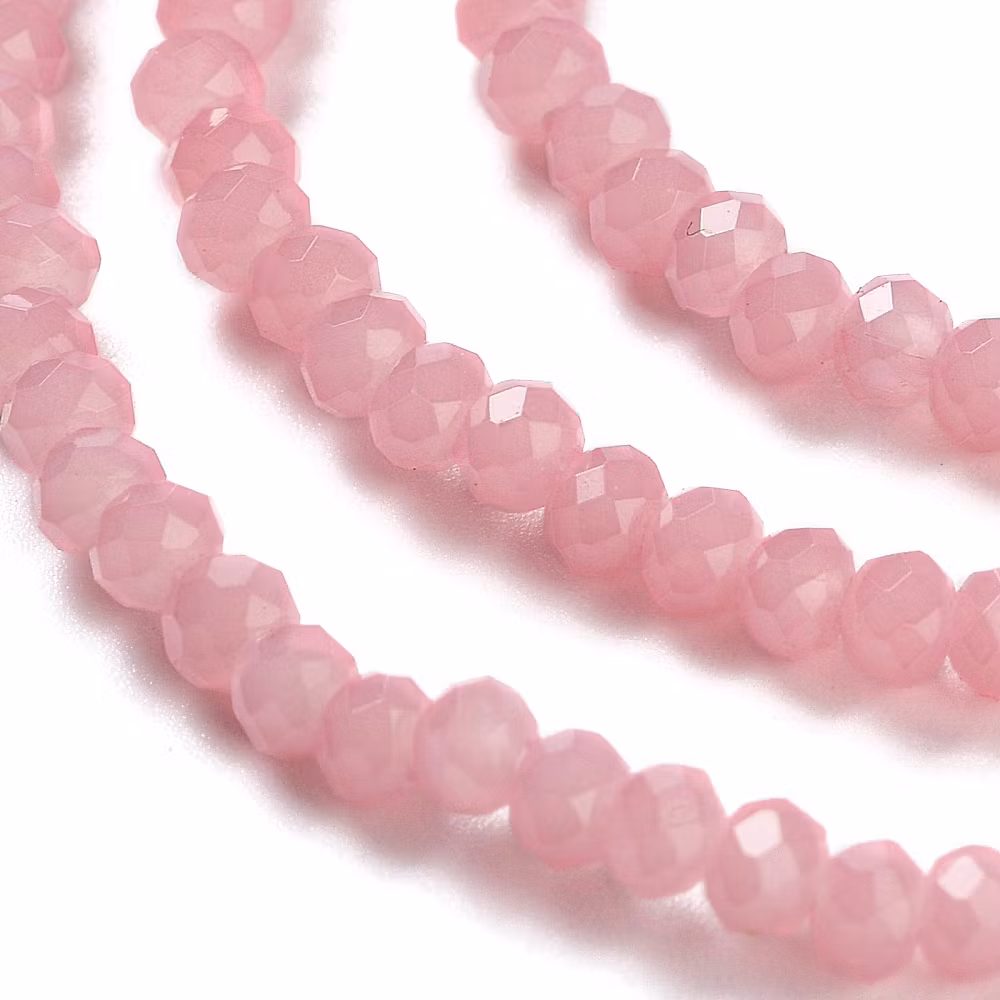 Facetterade abacus 3x2 mm ljus korall, 1 sträng