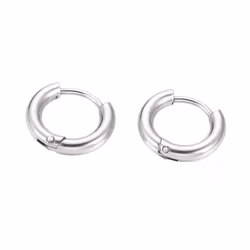 Kirurgiskt stål creoler 14 mm tunna, 1 par