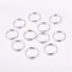 Silverfärgat rostfritt stål bindringar 5 mm, ca 20 st