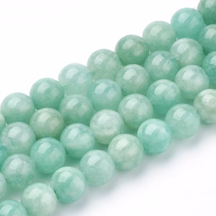 Jade 6 mm naturlig grön, 5 strängar