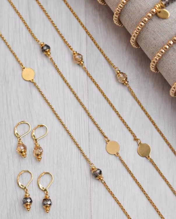 Guldfärgat kirurgiskt stål brisyrer med 24k guldplätering, 100 st