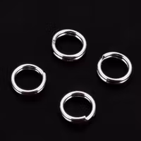 Silverfärgat rostfritt stål dubbelringar 6 mm, ca 100 st