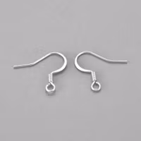 Silverfärgat rostfritt stål örkrokar, ca 100 st