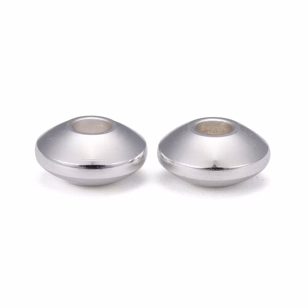 Silverfärgat rostfritt stål slipade rondeller 8 mm, ca 50 st