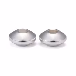 Silverfärgat rostfritt stål slipade rondeller 8 mm, ca 50 st