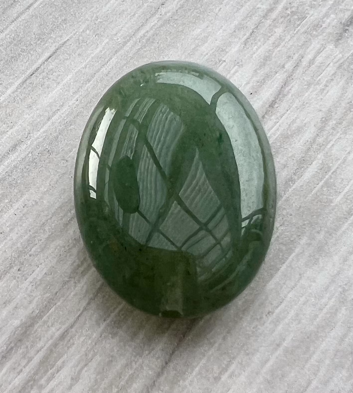 Aventurin flat oval liten bumling, 1 st