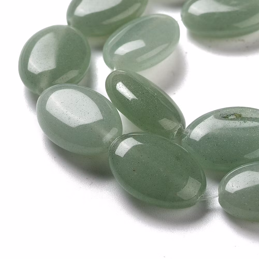 Aventurin flat oval liten bumling, 1 st