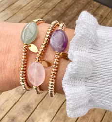 Malakit flat oval liten bumling, 1 st