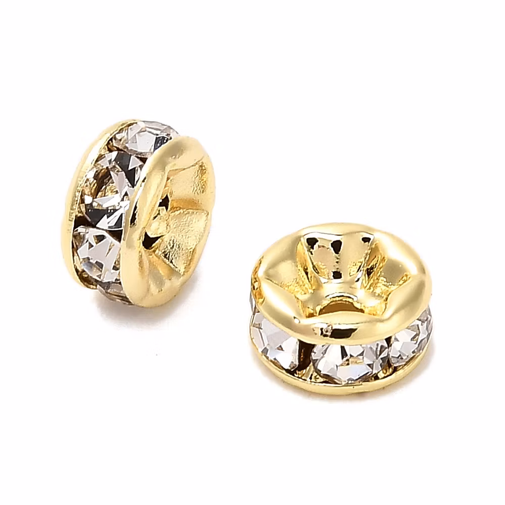 Guldfärgat kirurgiskt stål strassrondeller 5 mm med PVD plätering, 10 st