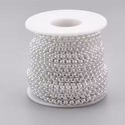 Silverfärgat rostfritt stål ärtlänk 2 mm, 5 m