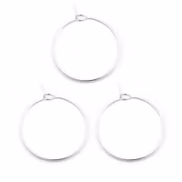 Kirurgiskt silverfärgat stål creoler 35 mm, 50 st