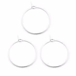 Kirurgiskt silverfärgat stål creoler 20 mm, 10 st