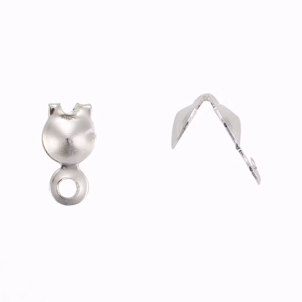 Silverfärgat rostfritt stål knutgömmor 4 mm med öglor, ca 200 st