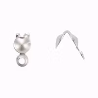 Silverfärgat rostfritt stål knutgömmor 4 mm med öglor, ca 200 st