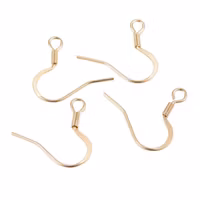 Guldfärgat kirurgiskt stål öronkrokar med 18k plätering, ca 50 st