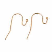 Guldfärgat kirurgiskt stål öronkrokar med liten kula och 18k plätering, ca 50 st