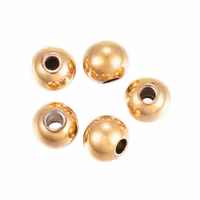 Guldfärgat rostfritt stål pärlor 5x4 mm med PVD plätering, ca 20 st