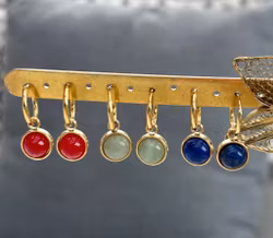 Guldfärgat rostfritt stål berlock lapis och PVD, 1 st