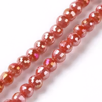 Facetterade glaspärlor mörkröda 8 mm, 1 sträng