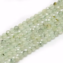 Facetterad prehnit 3 mm, 1 sträng