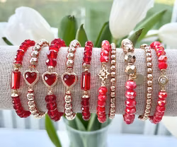 Facetterade abacus 6x4 mm röda glittriga, 1 sträng