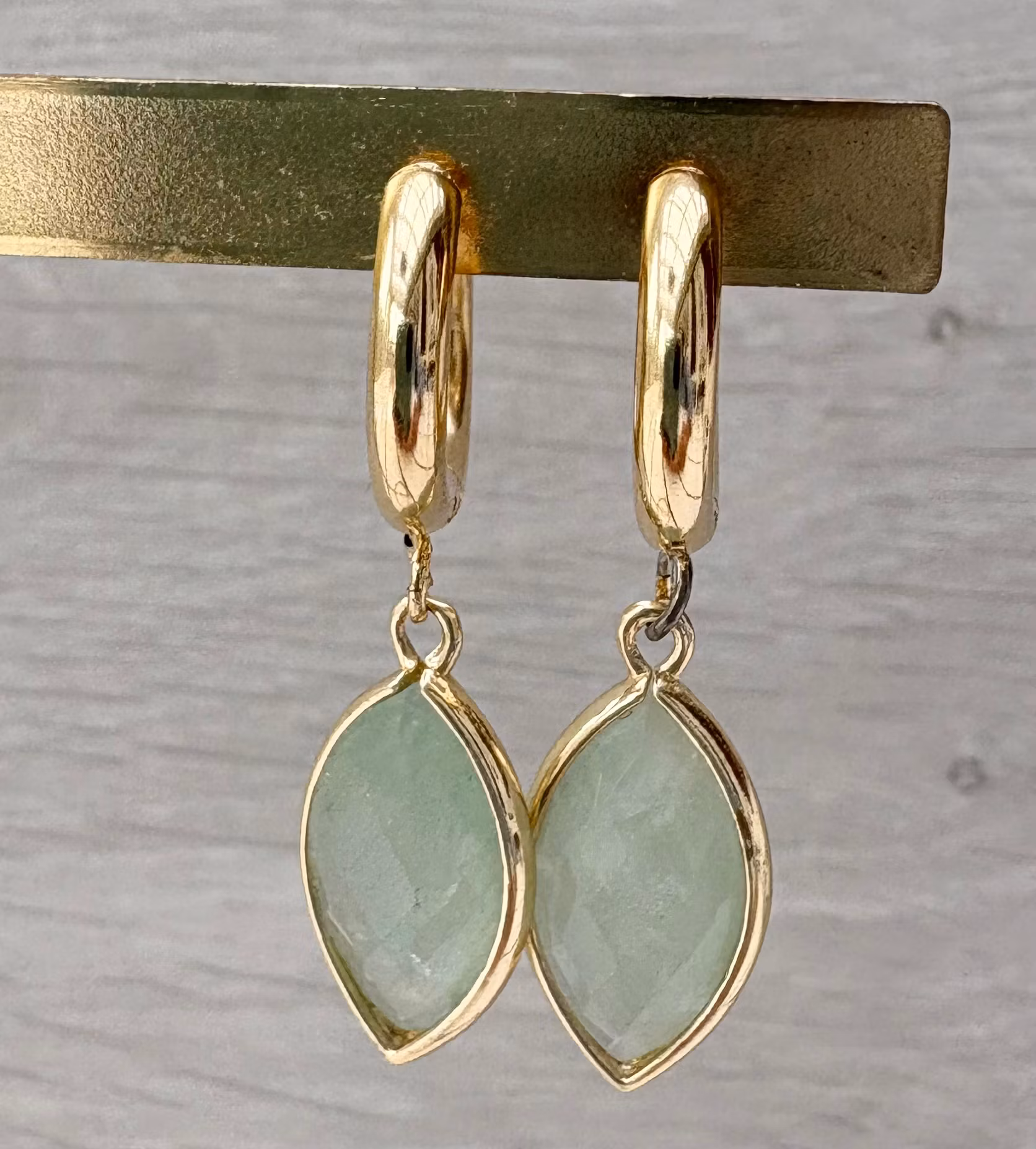 Guldfärgat kirurgiskt stål tunna creoler med öglor och PVD, 1 par