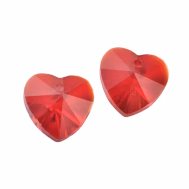 Glashjärtan röda 14 mm, 10 st