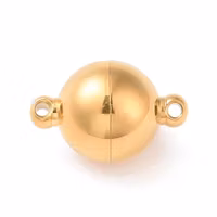 Guldfärgat rostfritt stål magnetlås rund 8 mm med PVD plätering, 1 st